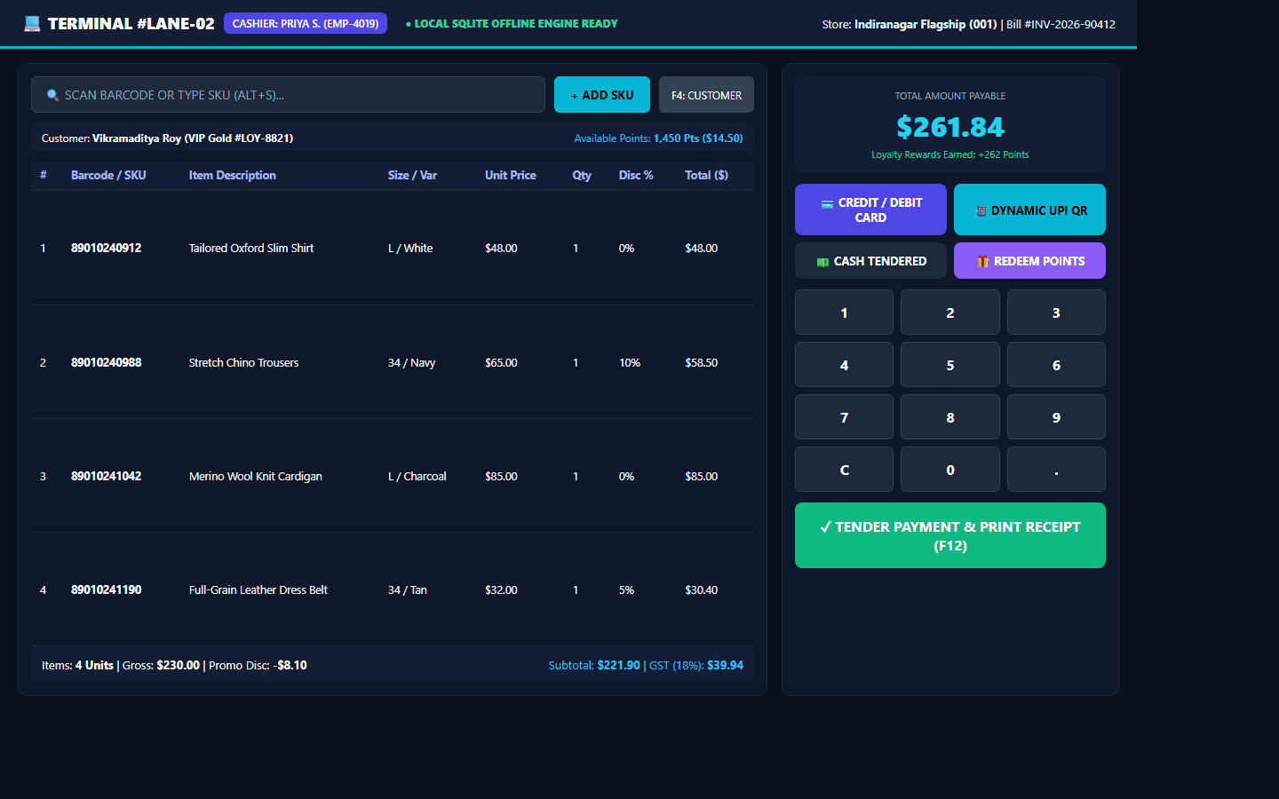 High-Speed POS Billing Terminal